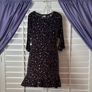 Kaileigh Navy Ruffled Tiered Sheath Dress